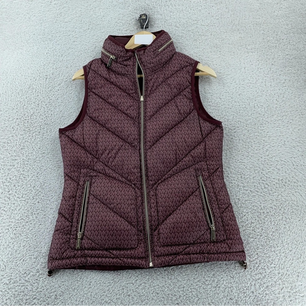Michael Kors Burgundy Quilted Vest Size M